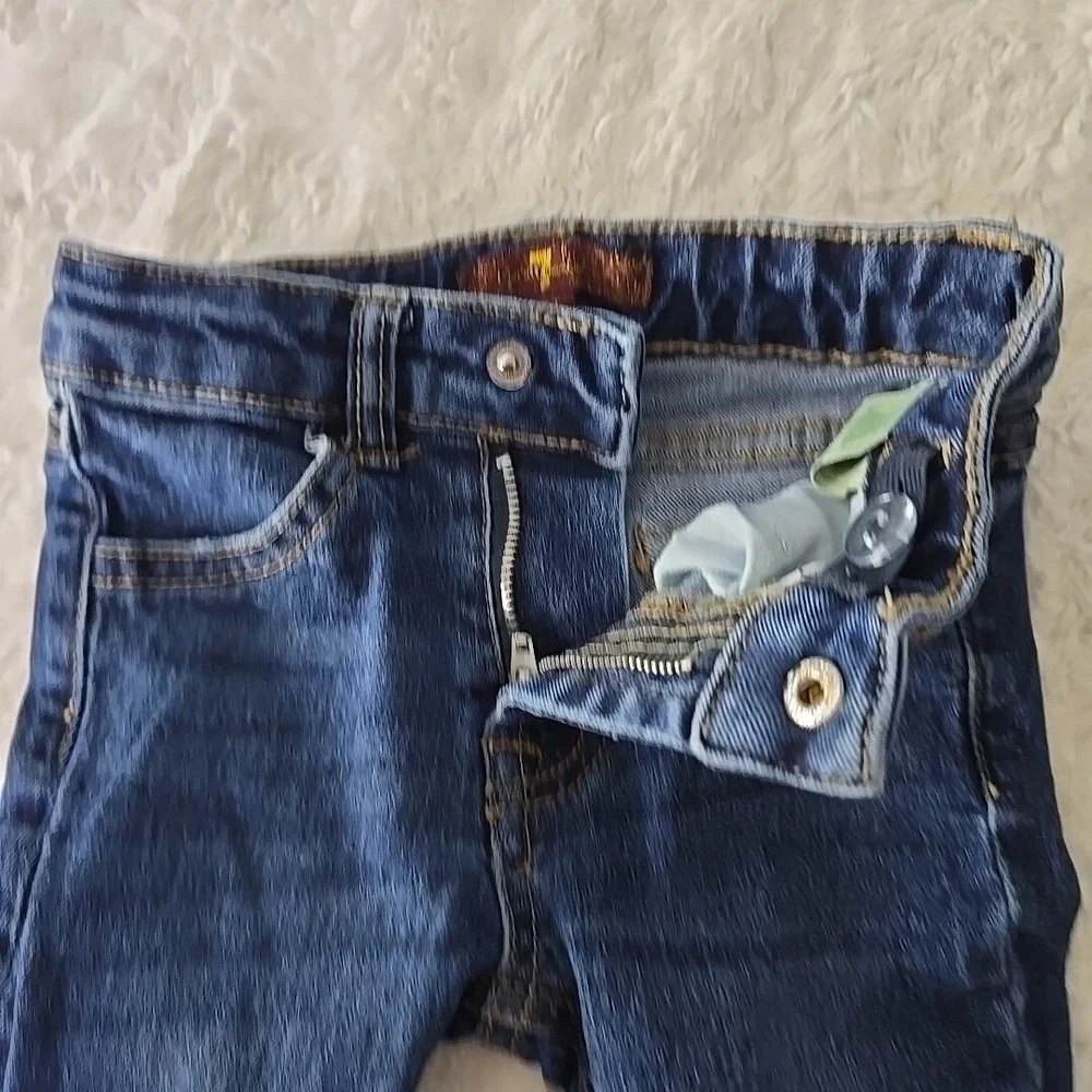 7 For All Mankind Sz‎ 2T Girls Denim Jeans Adjustable Waist Medium Wash Stretchy